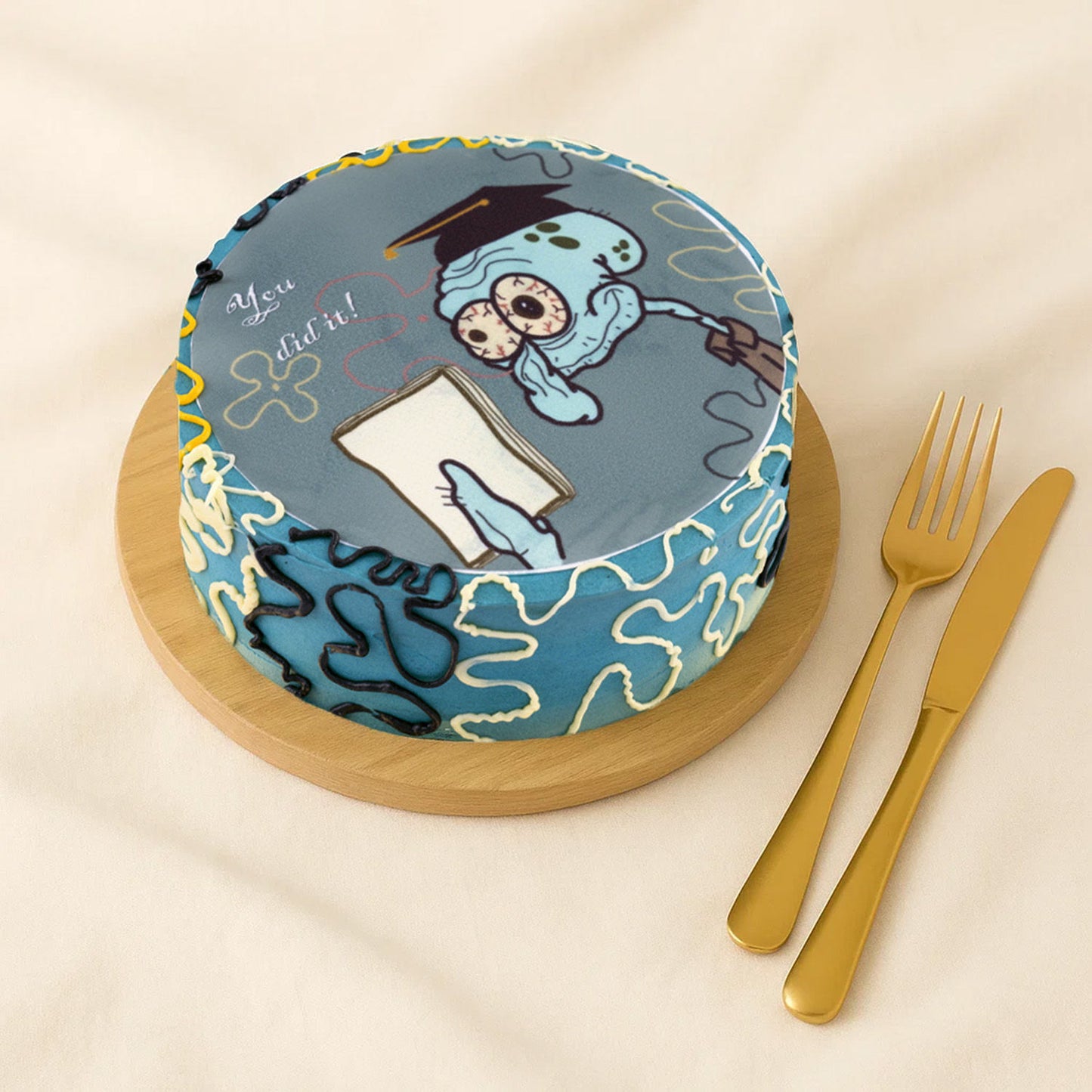 Finally Graduate Funny Designed Cake