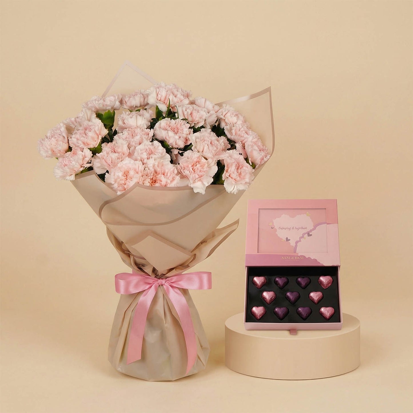 24 Pink Carnation Flower Bouquet