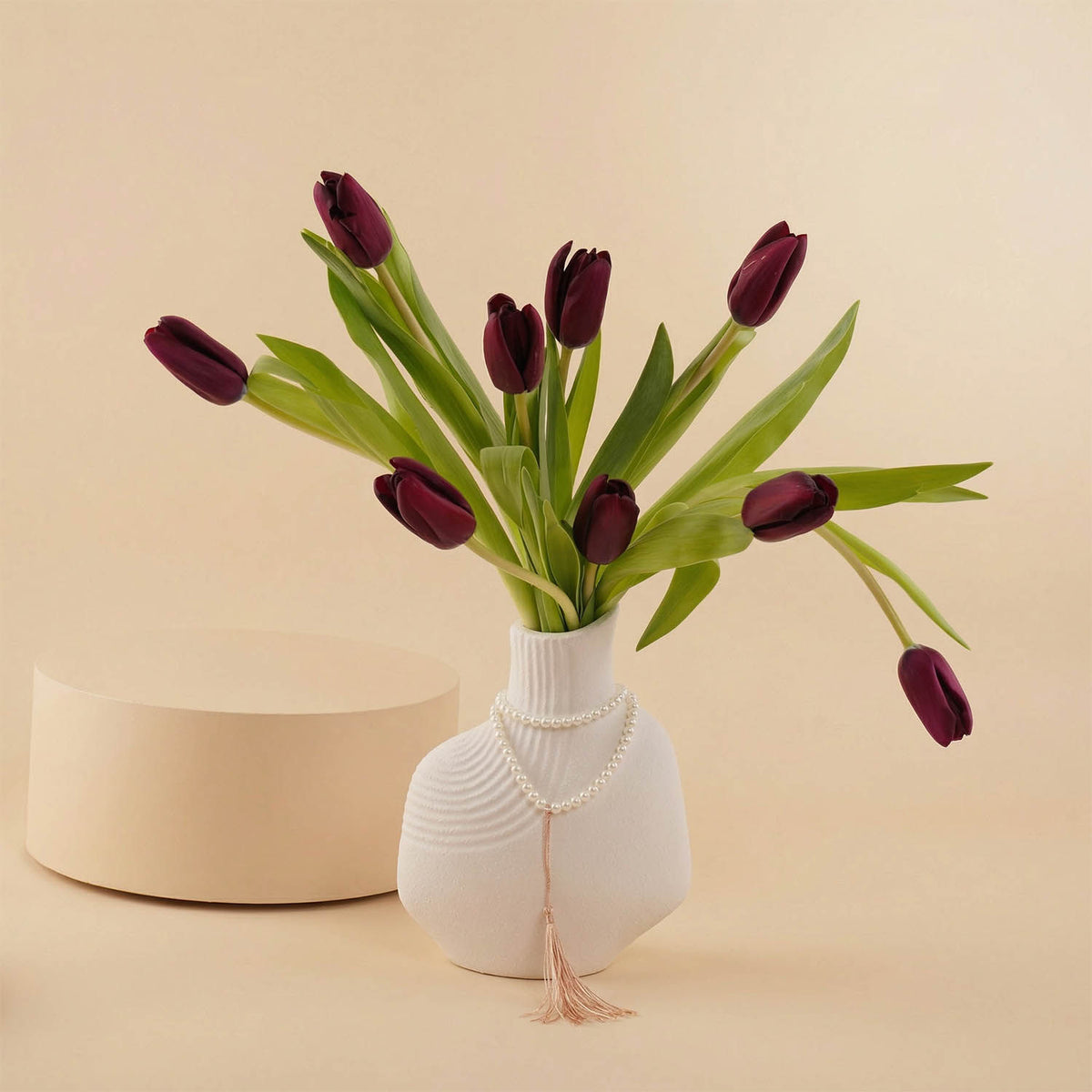 Purple Tulips Flower Vase For Her
