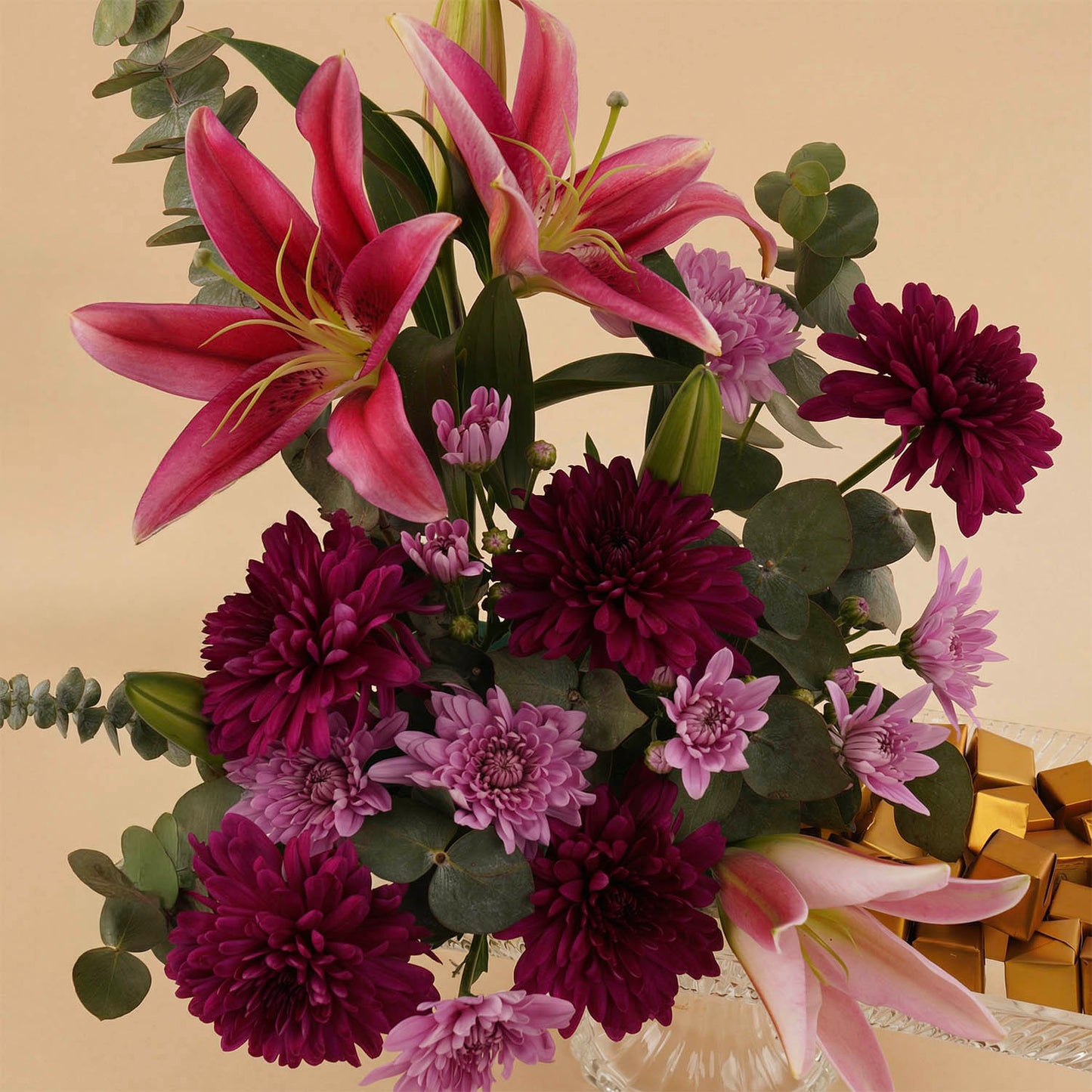 Majestic Flower & Chocolate Crystal Pedestal Tray