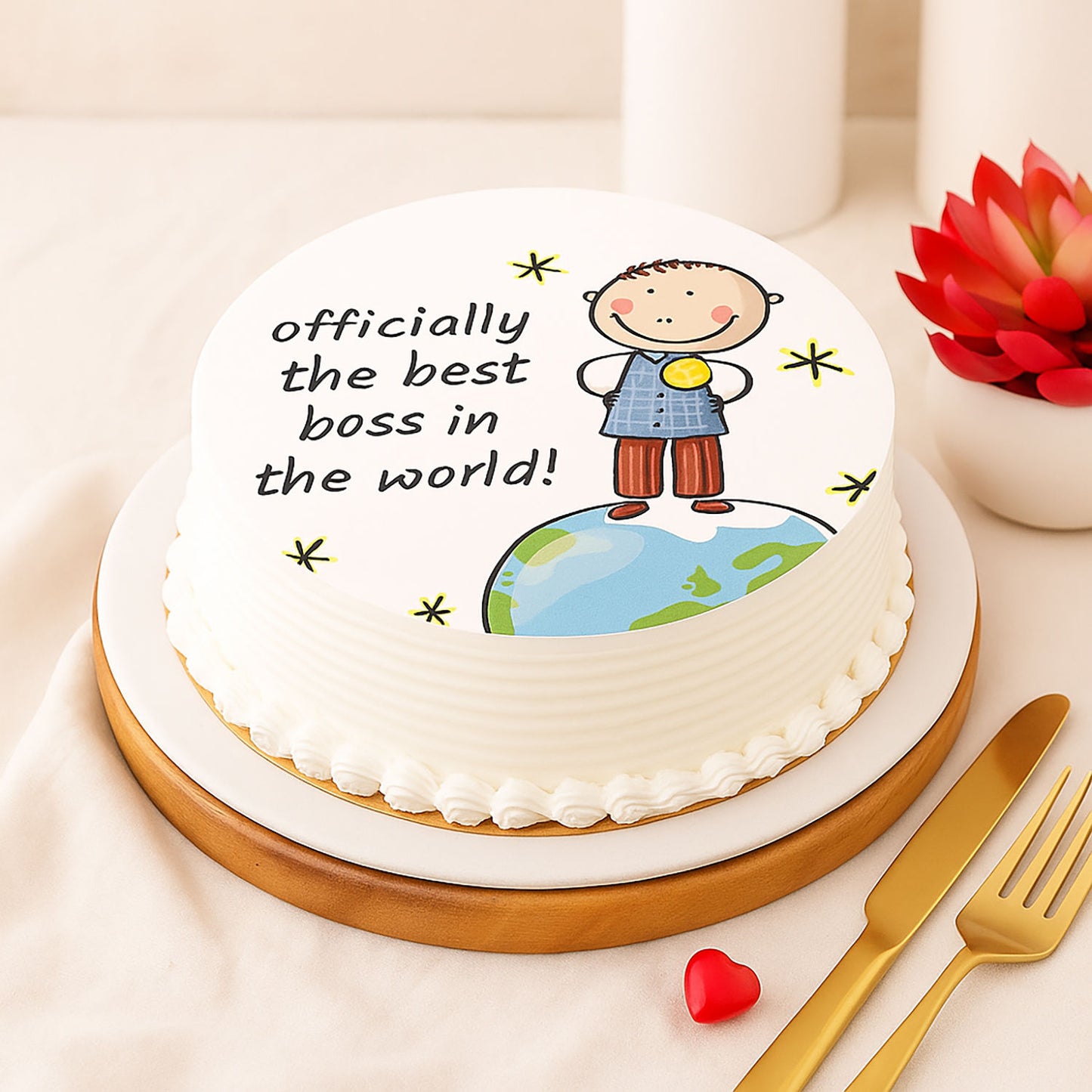 Cute Best Boss Fondant Cake