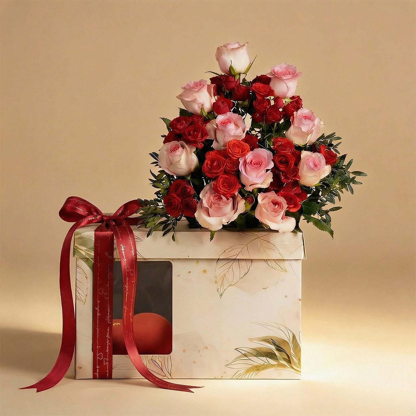 LOVE Box | Roses & Cake for Valentine Day