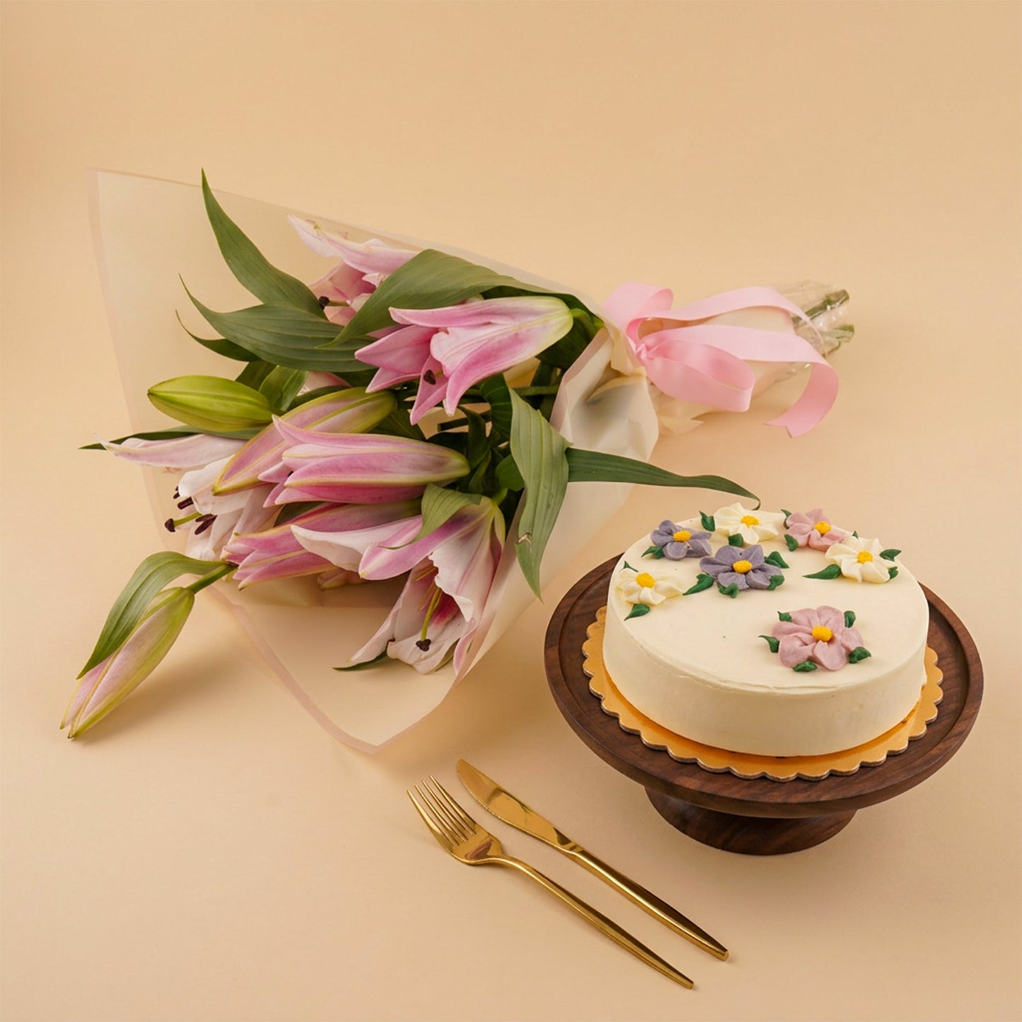Pink Lilies Flower Bouquet