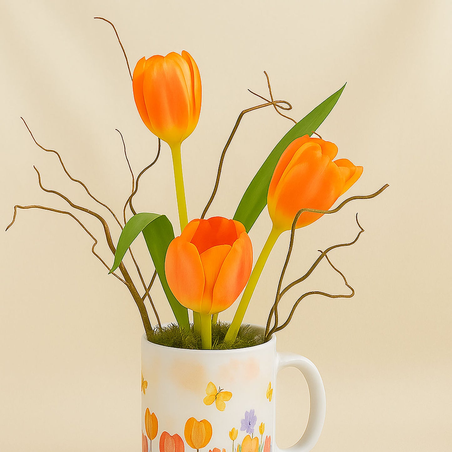 Tulips Beauty Mini Cake n Photo Frame Combo
