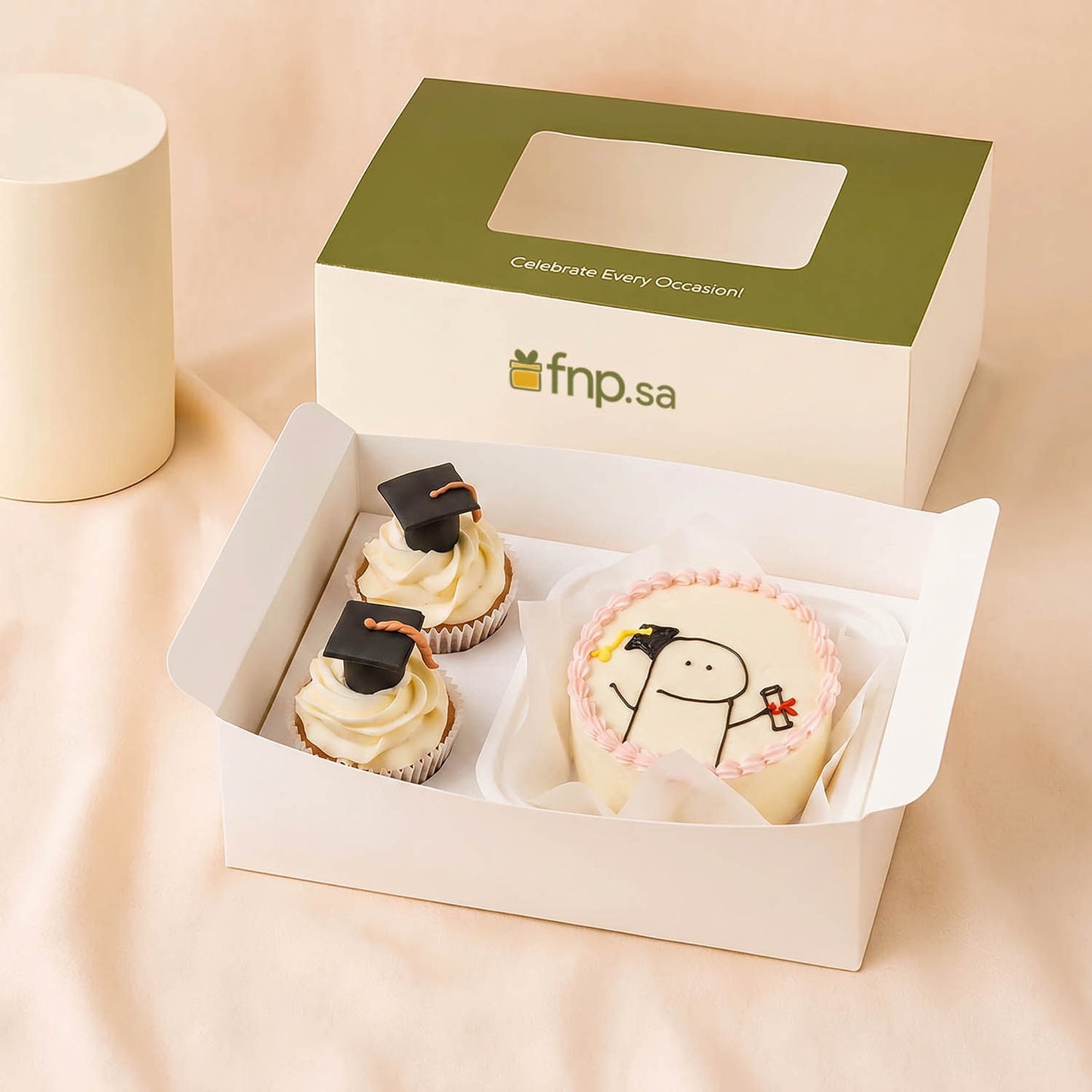 Graduation Bento Cake and Cupcake box