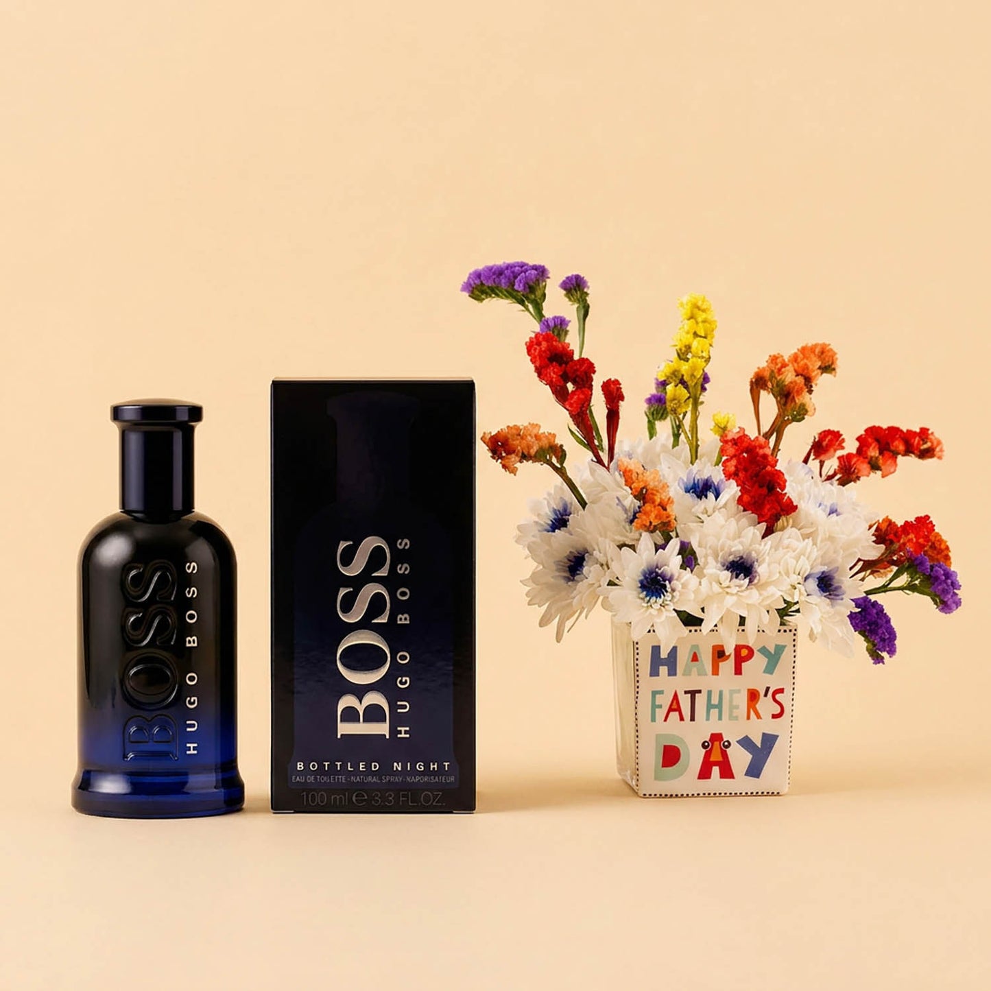 Father's Day Flower Arrangement with Luxurious Boss Perfume