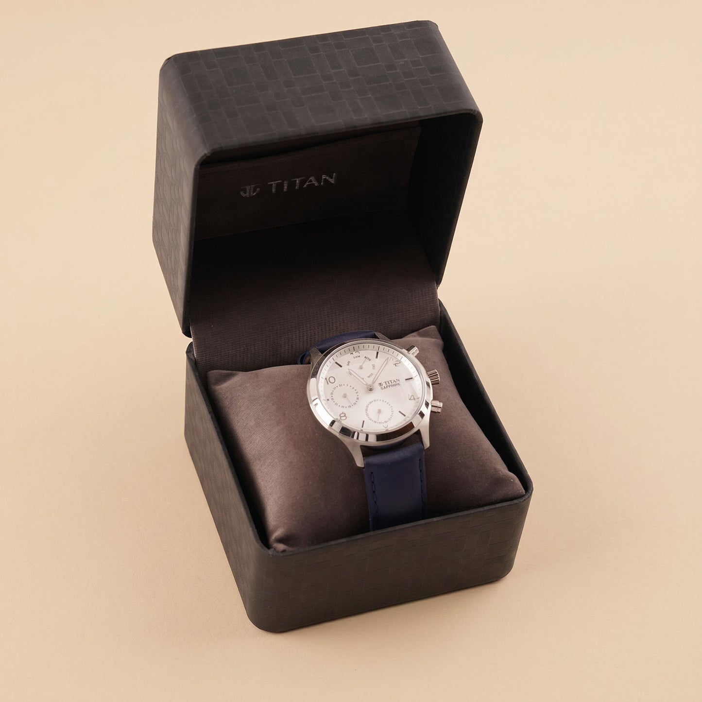 Elegant Gift Box with Watch and Blue Roses