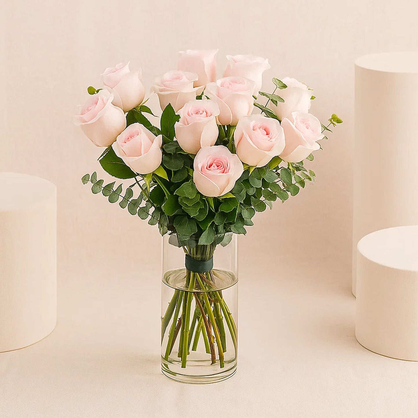 Sweet Pink Roses Vase
