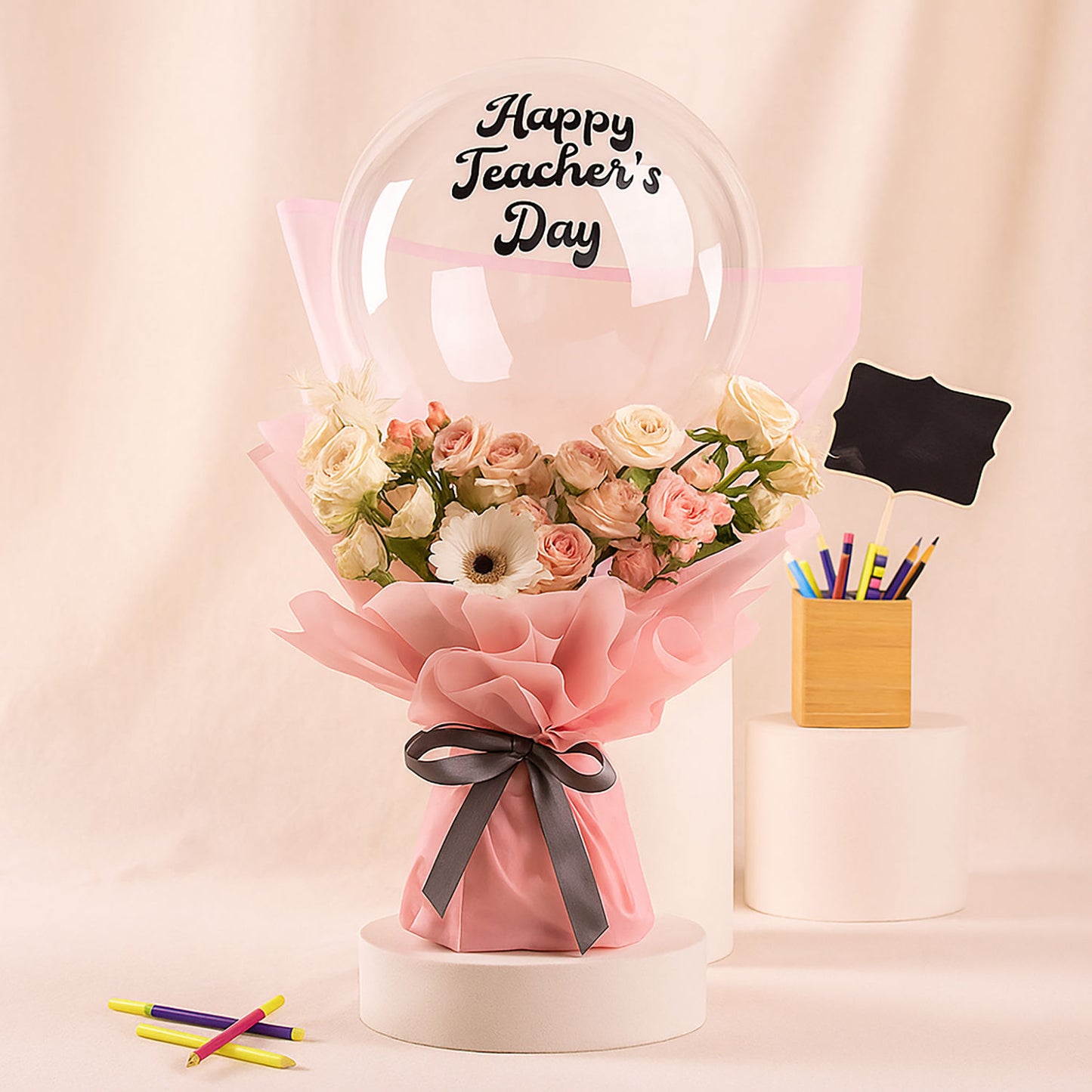 Happy Teachers Day Bouquet n Balloon