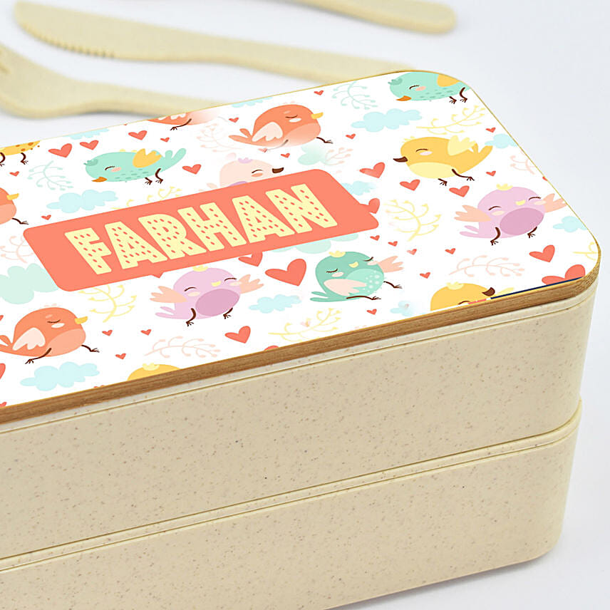 Personalized Lunch Box with Bird Design
