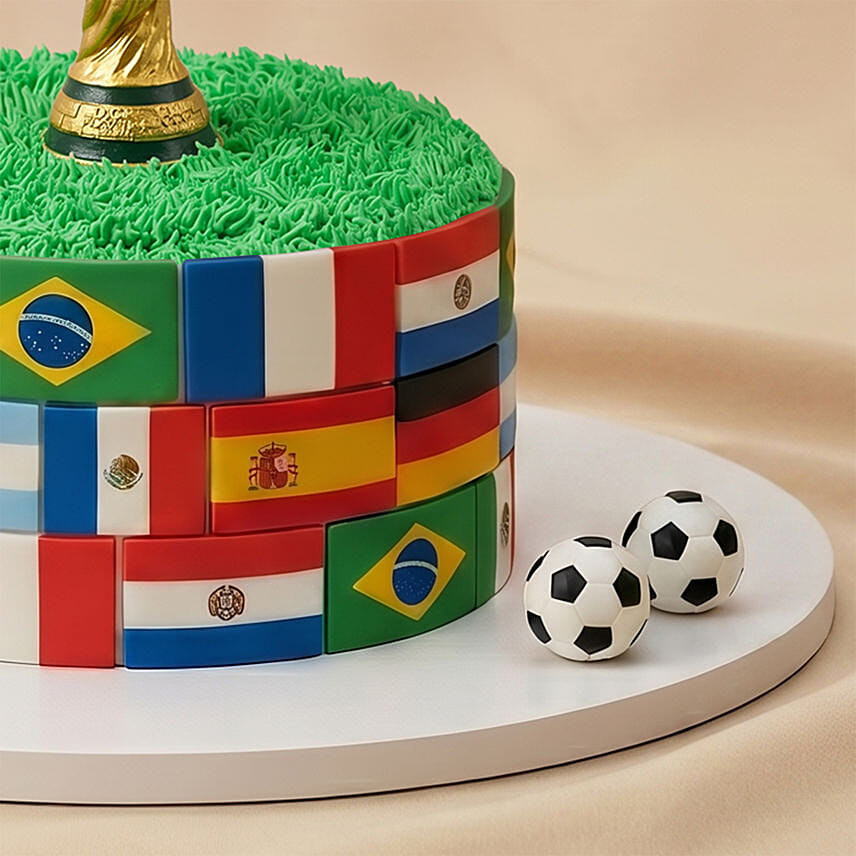 World Cup and Flags Chocolate Cake