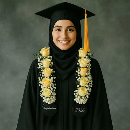 Graduation Yellow Petals Wreath