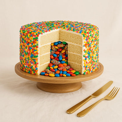 Candy Filled Vanilla Cake