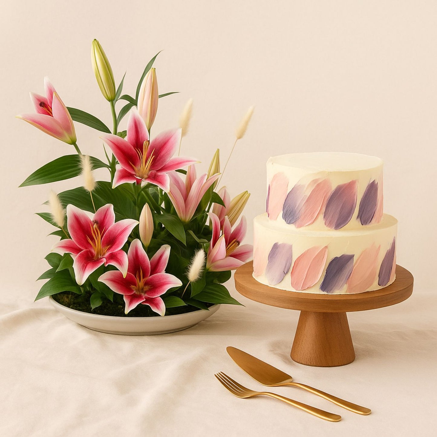 Pink Lilies Platter