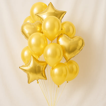  Golden Celebration Helium Balloon Set 