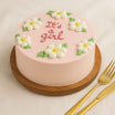 It's A Girl Floral Designer Cake