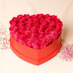 Dark Pink Roses in Heart Shape Box