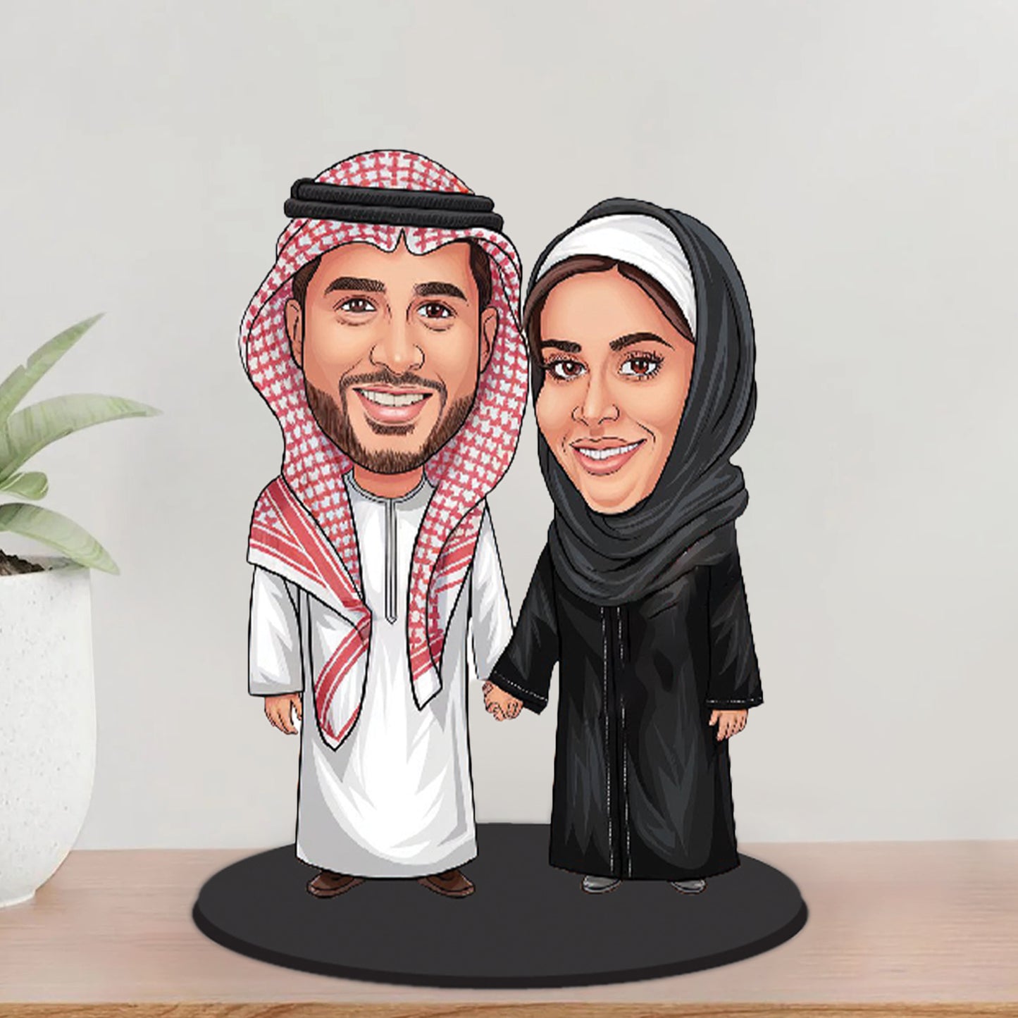 Saudi Couple Caricature Personalized Gift
