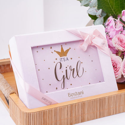 Its A Girl Bostani Chocolate Box N Flower Tray