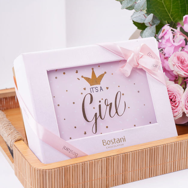 Its A Girl Bostani Chocolate Box N Flower Tray