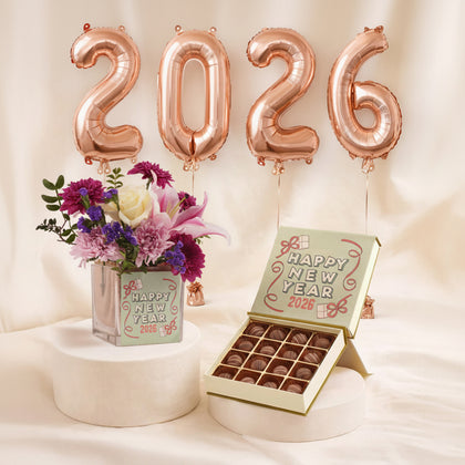 Happy New Year Flower Vase
