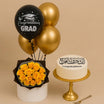 Graduation Congrats Cake With Roses n Balloons