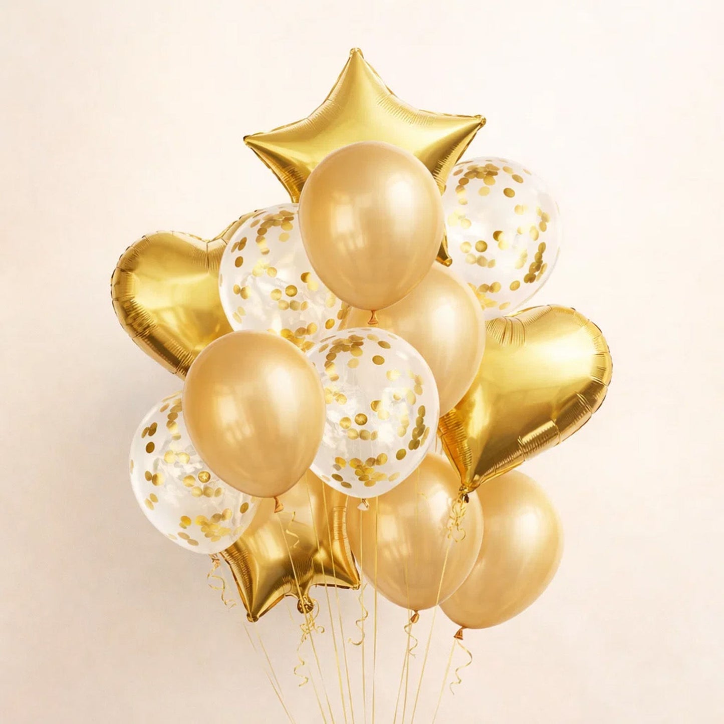 Festive Metallic Gold Helium Balloons