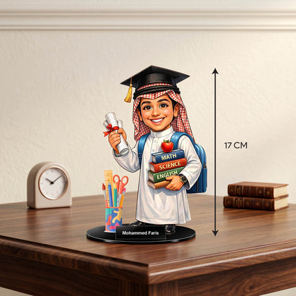 Successful School Graduate Student Caricature