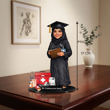 Outstanding Female Doctor Graduation Caricature