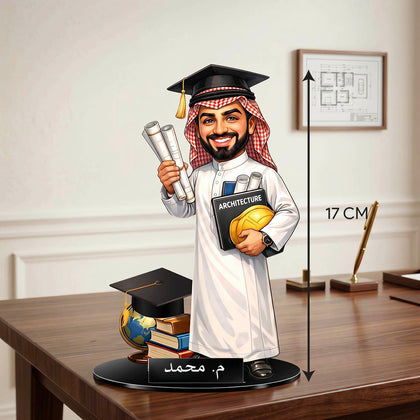Successful Engineer Graduation Caricature