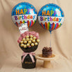  Purple Roses & Chocolate Birthday Bouquet