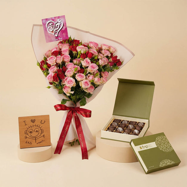 Endless Love Baby Rose Bouquet | Pink Wrap