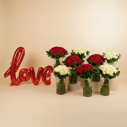 Valentine Flowers Vase Collection | Set of 8 