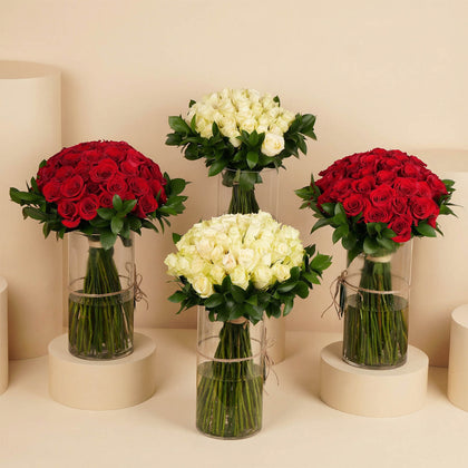 Valentine Flowers Vase Collection | Set of 4
