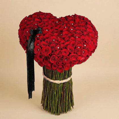 My Heart Is Yours - Red Roses Heart Bouquet