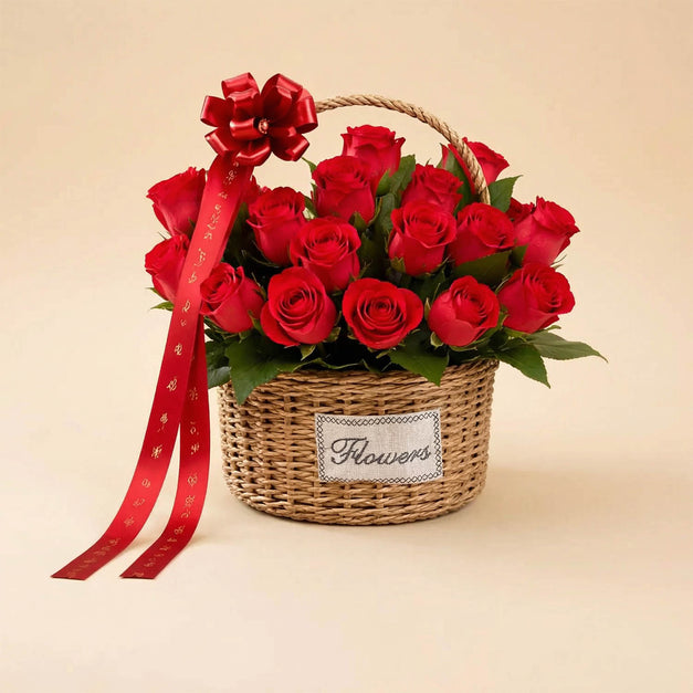 Dark Pink Flower Basket Blush of Romance