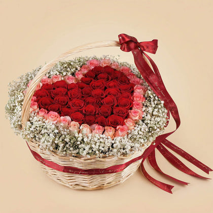 Heart-Shaped Rose Basket