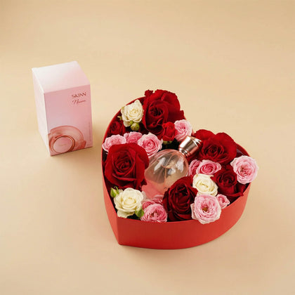 SKINN Noura Perfume for Her with Roses Heart Box