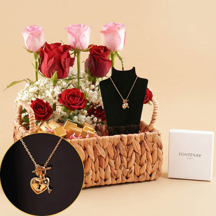 Fontenay Necklace with Rose Basket n Chocolate 