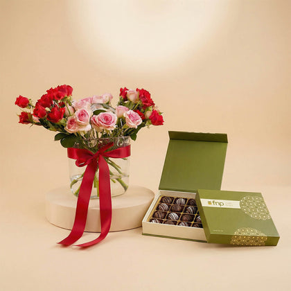 Blush & Red Love Vase