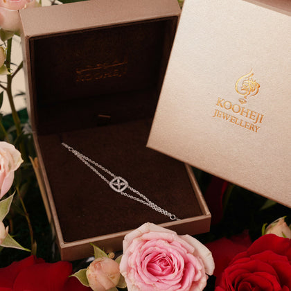 KOOHEJI White Gold & Diamond Bracelet with Roses