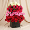 Colors of Valentine Flower Box - 125 Roses