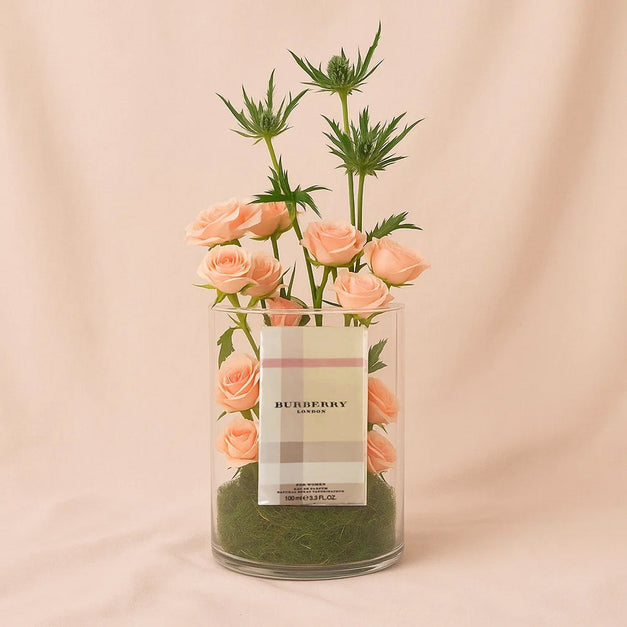 Burberry London Perfume For Her n Baby Rose Vase