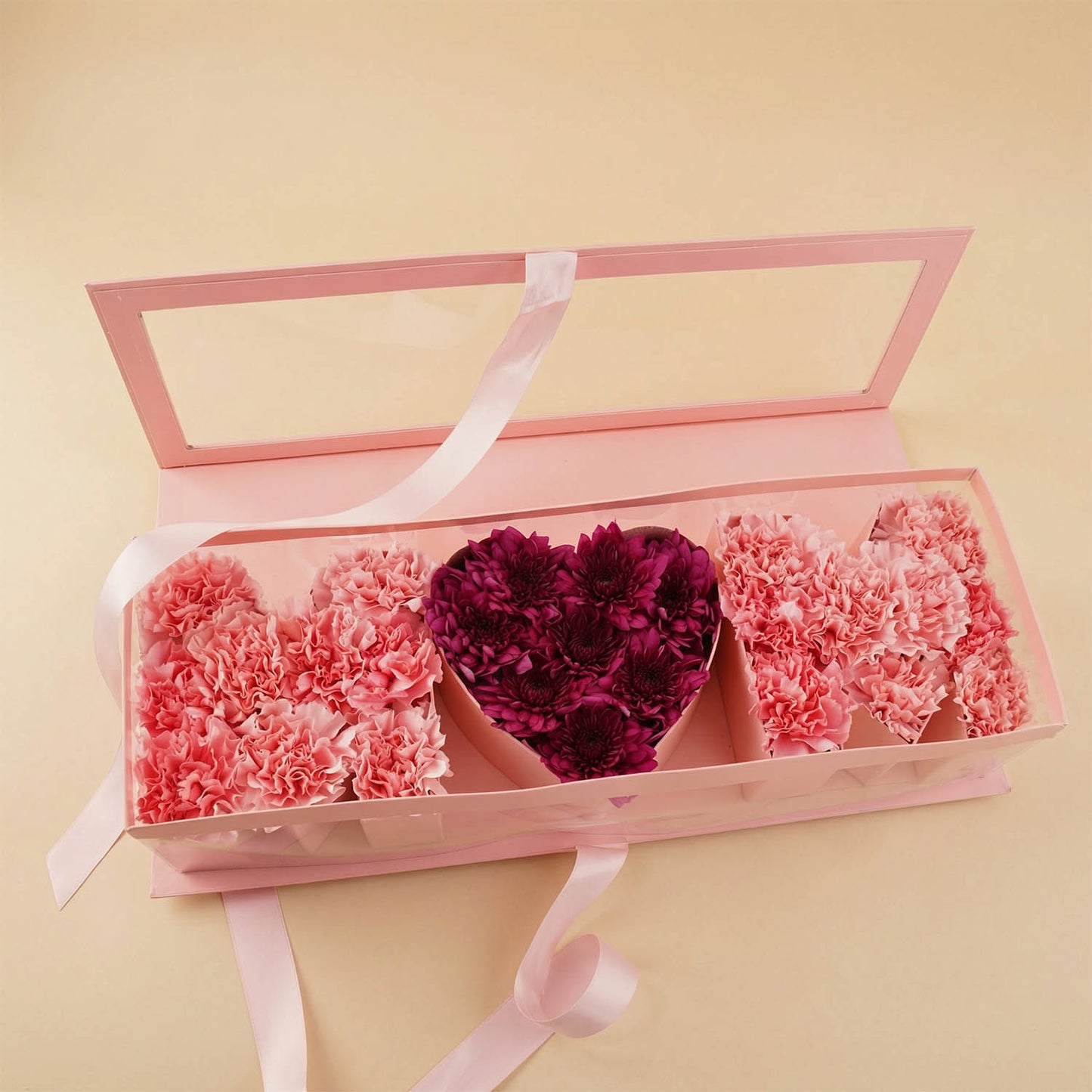 Chrysanthemum & Carnation Mom Heart Box