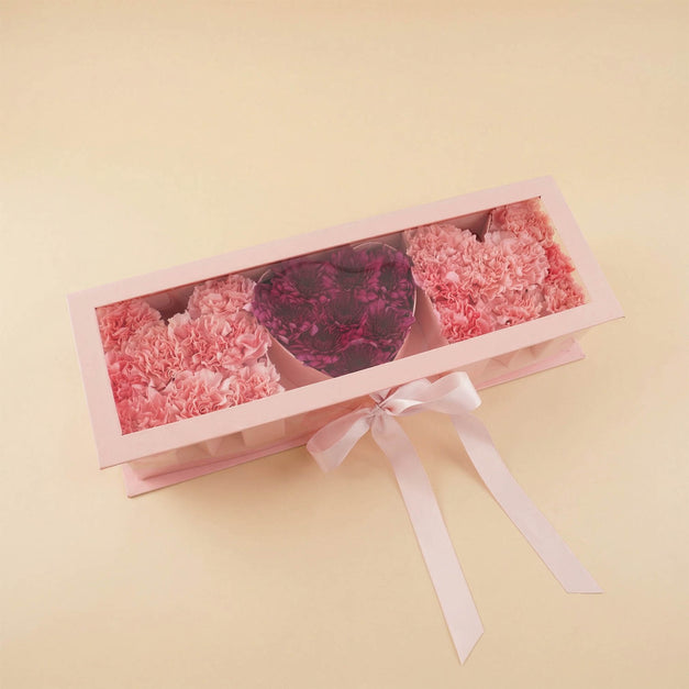 Chrysanthemum & Carnation Mom Heart Box