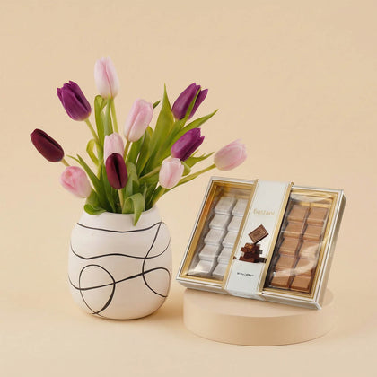 Pink & Purple Tulip Vase