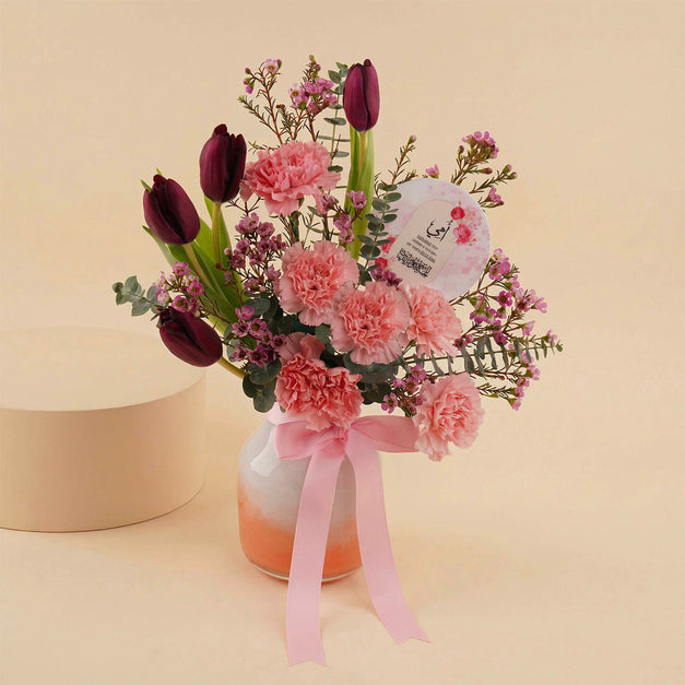 Tulips & Carnations Mother's Premium Vase