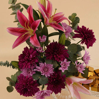 Majestic Flower & Chocolate Crystal Pedestal Tray