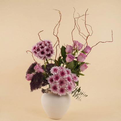 Luxury Purple Flowers in Modern Vase