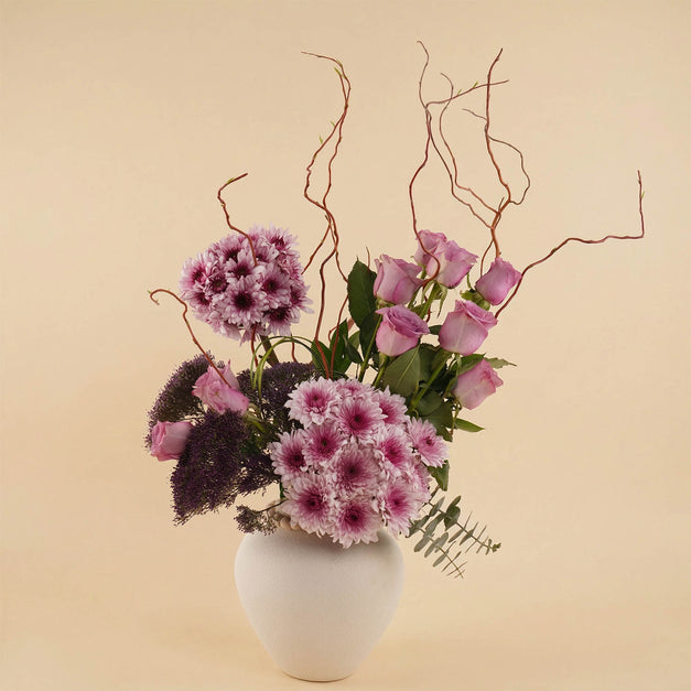 Luxury Purple Flowers in Modern Vase